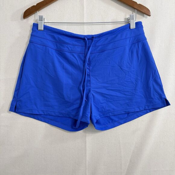 Athleta Kata Swim Shorts Size Medium Drawstring Lined Blue Boy shorts Swimwear - Picture 1 of 8
